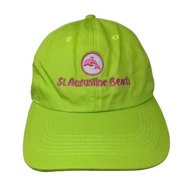 DMR Classic Headwear Men's Slideback Hat Green St. Augustine Beach Logo - Picture 1 of 7